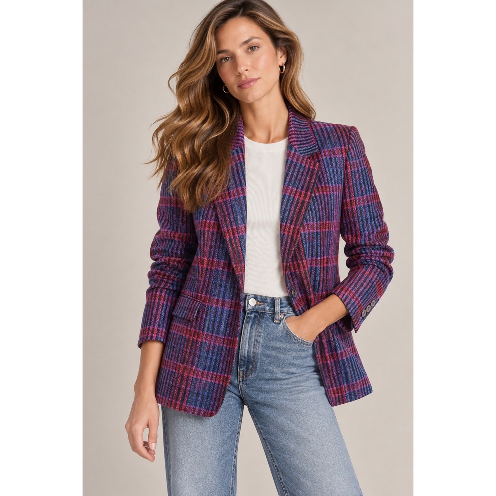 Stirling Cooper Purple Plaid Vintage Blazer, 12/13 Emily Gilmore Academia